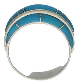 Southwest Silver And Turquoise Ring Size 4-3/4 EX41881